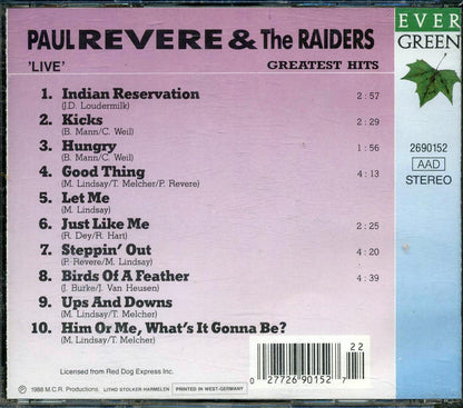 Paul Revere & The Raiders Greatest Hits Live Music CD