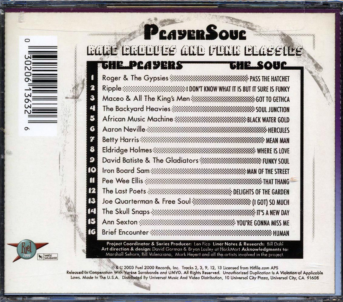 Aaron Neville, Eldridge Holmes, Pee Wee Ellis, Etc. - Player Soul: Rare Grooves And Funk Classics Music CD