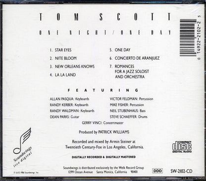Tom Scott - One Night / One Day Music CD
