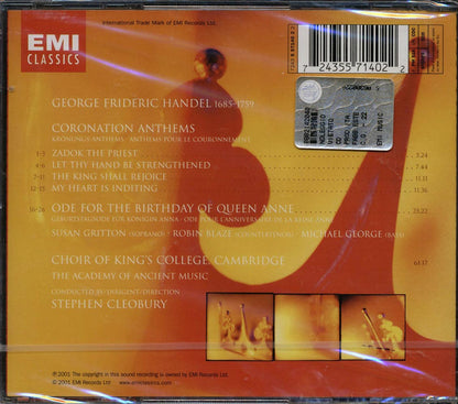Handel, Choir Of King's College Cambridge, The Academy Of Ancient Music, Stephen Cleobury - Coronation Anthems Music CD