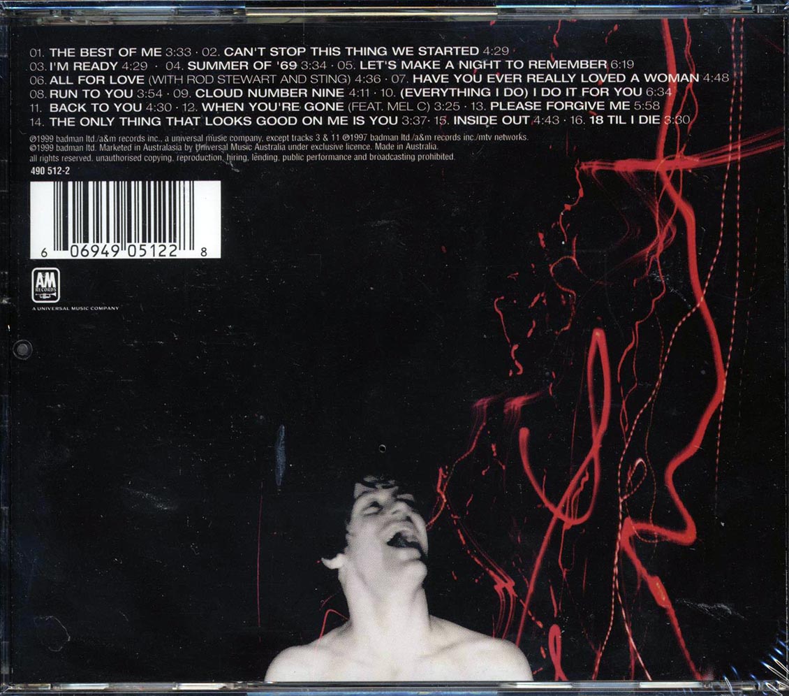 Bryan Adams - The Best Of Me Music CD
