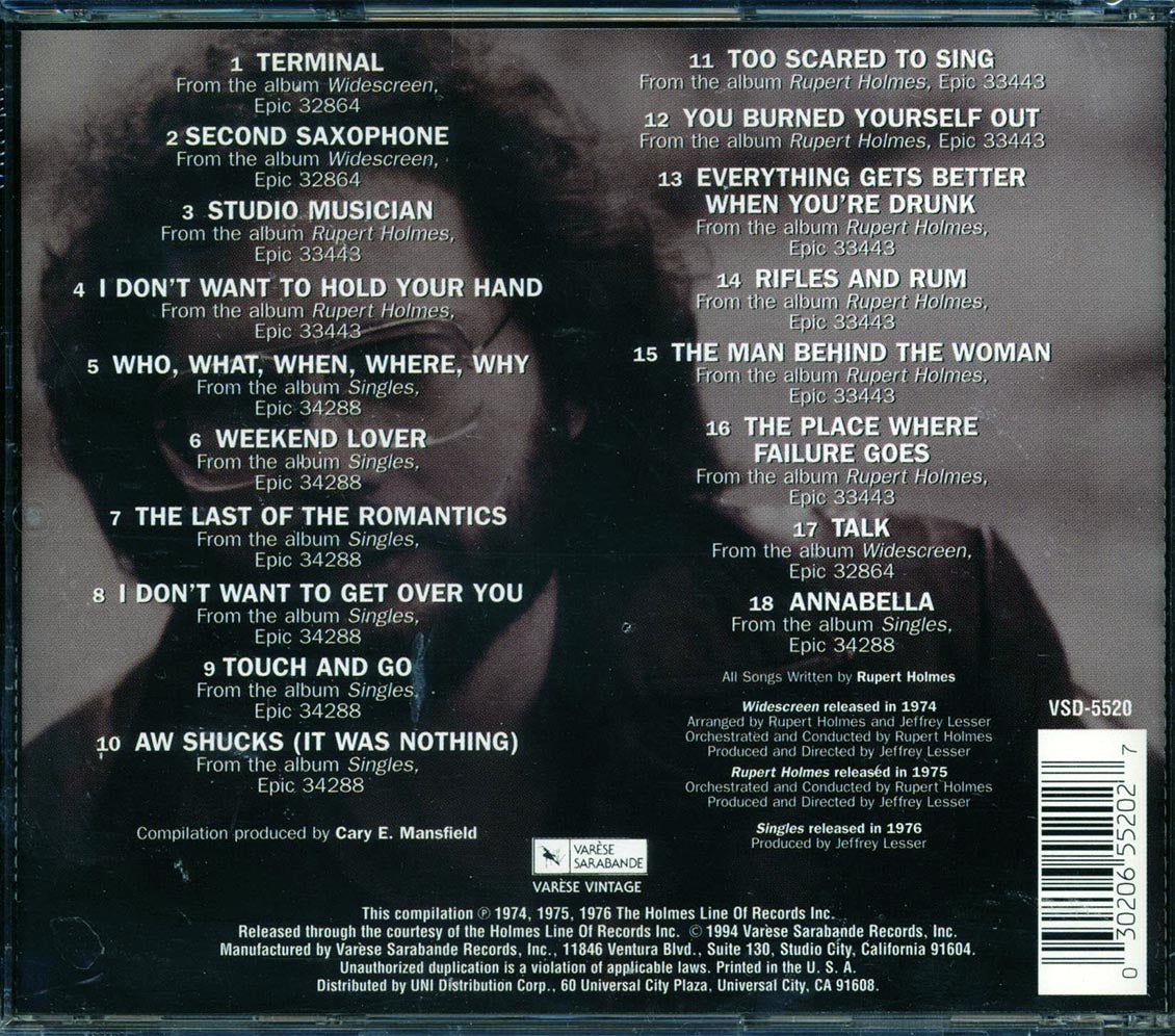 Rupert Holmes - The Epoch Collection Music CD