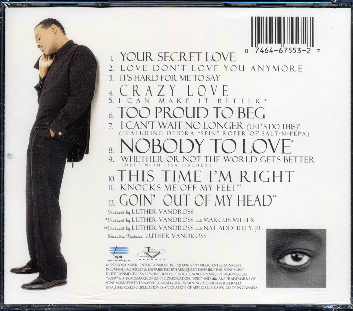 Luther Vandross - Your Secret Love Music CD