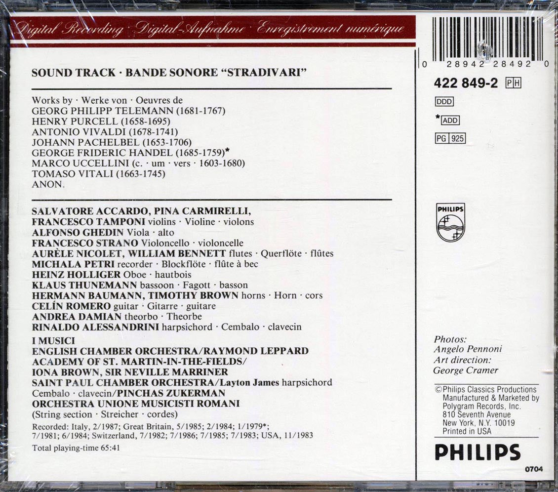 Various - Stradivari: Soundtrack From The Film Music CD