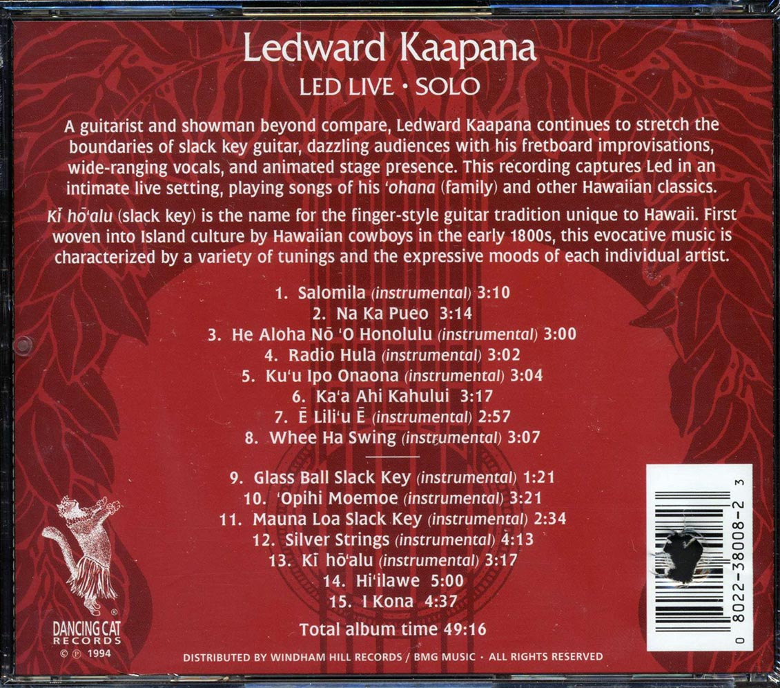 Ledward Kaapana - LED Live: Solo (marked/ltd stock) Music CD