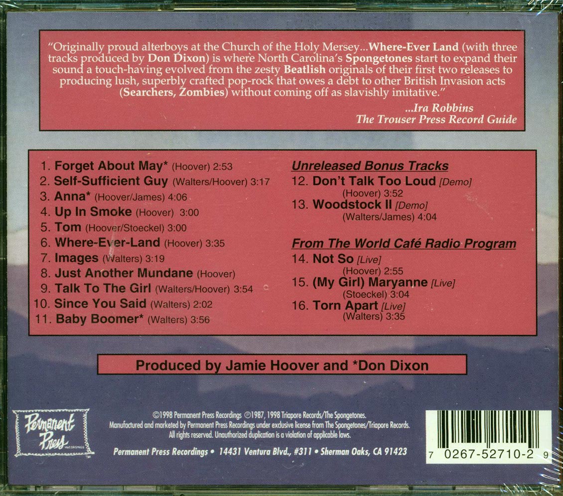 The Spongetones - Where-Ever-Land Music CD