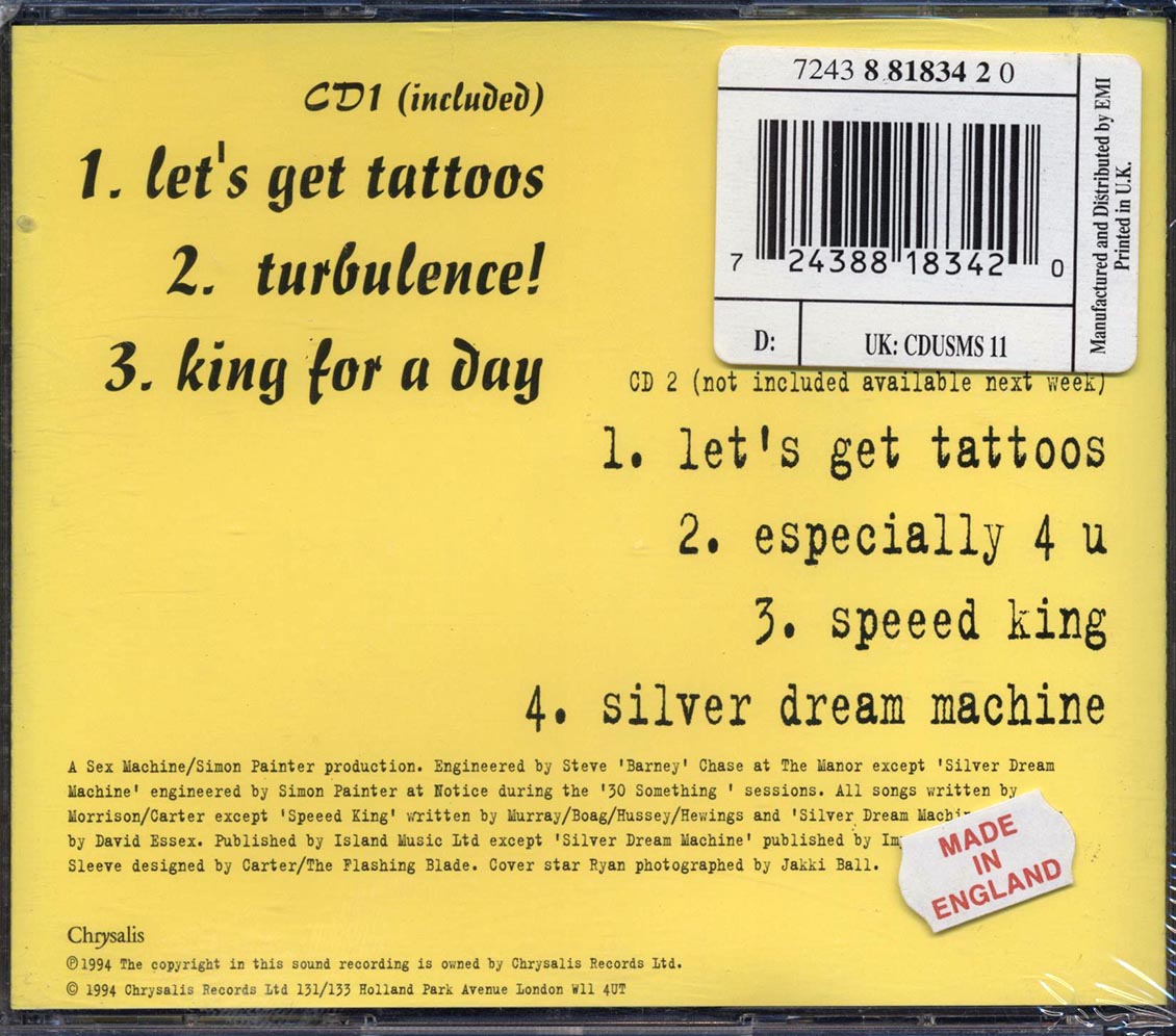 Carter The Unstoppable Sex Machine - Let's Get Tattoos Music CD