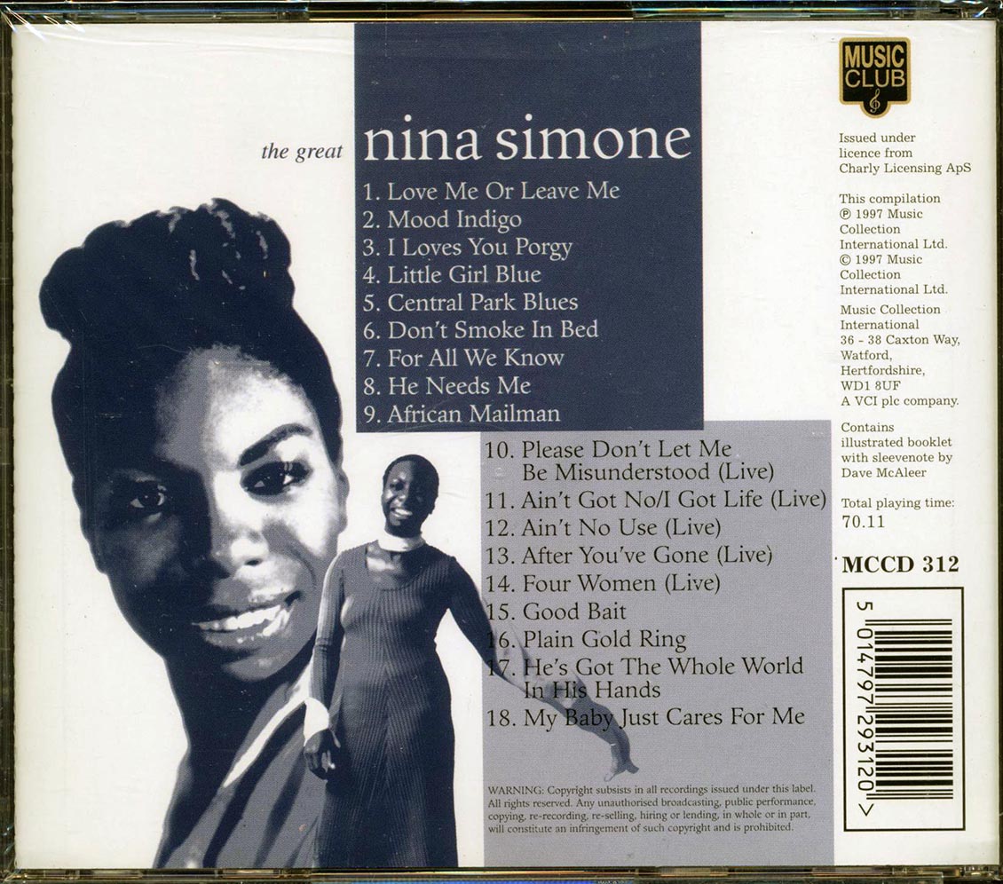 Nina Simone - The Great Nina Simone Music CD