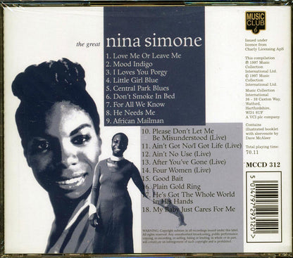 Nina Simone - The Great Nina Simone Music CD