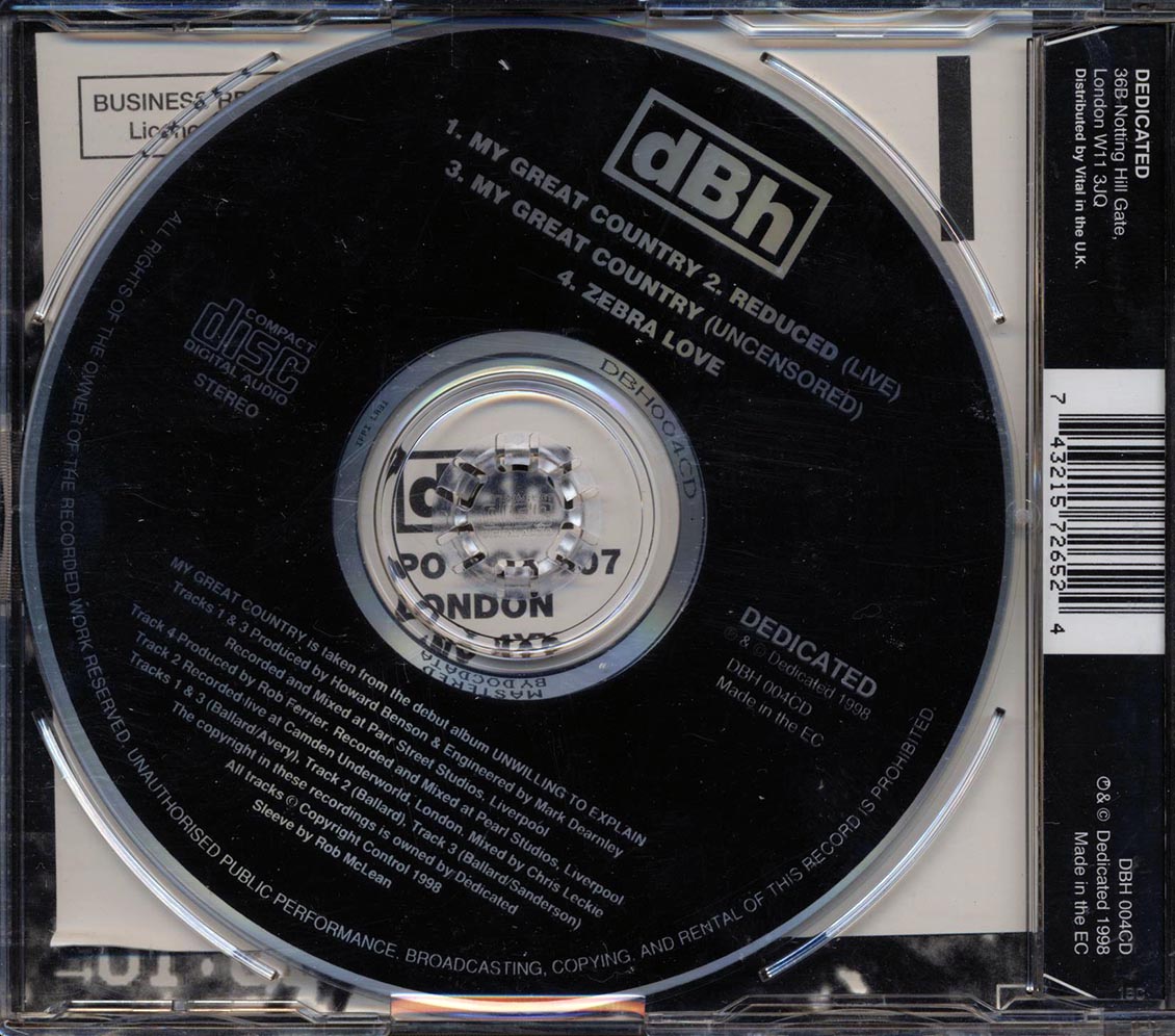 dBh - My Great Country (numbered ltd.ed.) Music CD
