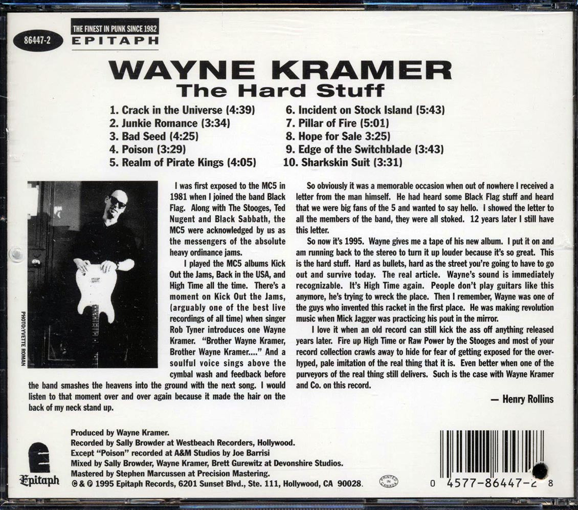 Wayne Kramer - The Hard Stuff (marked/ltd stock) Music CD