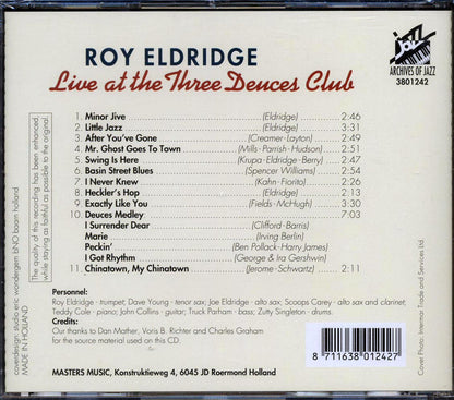 Roy Eldridge - Live At The Three Deuces Club Music CD