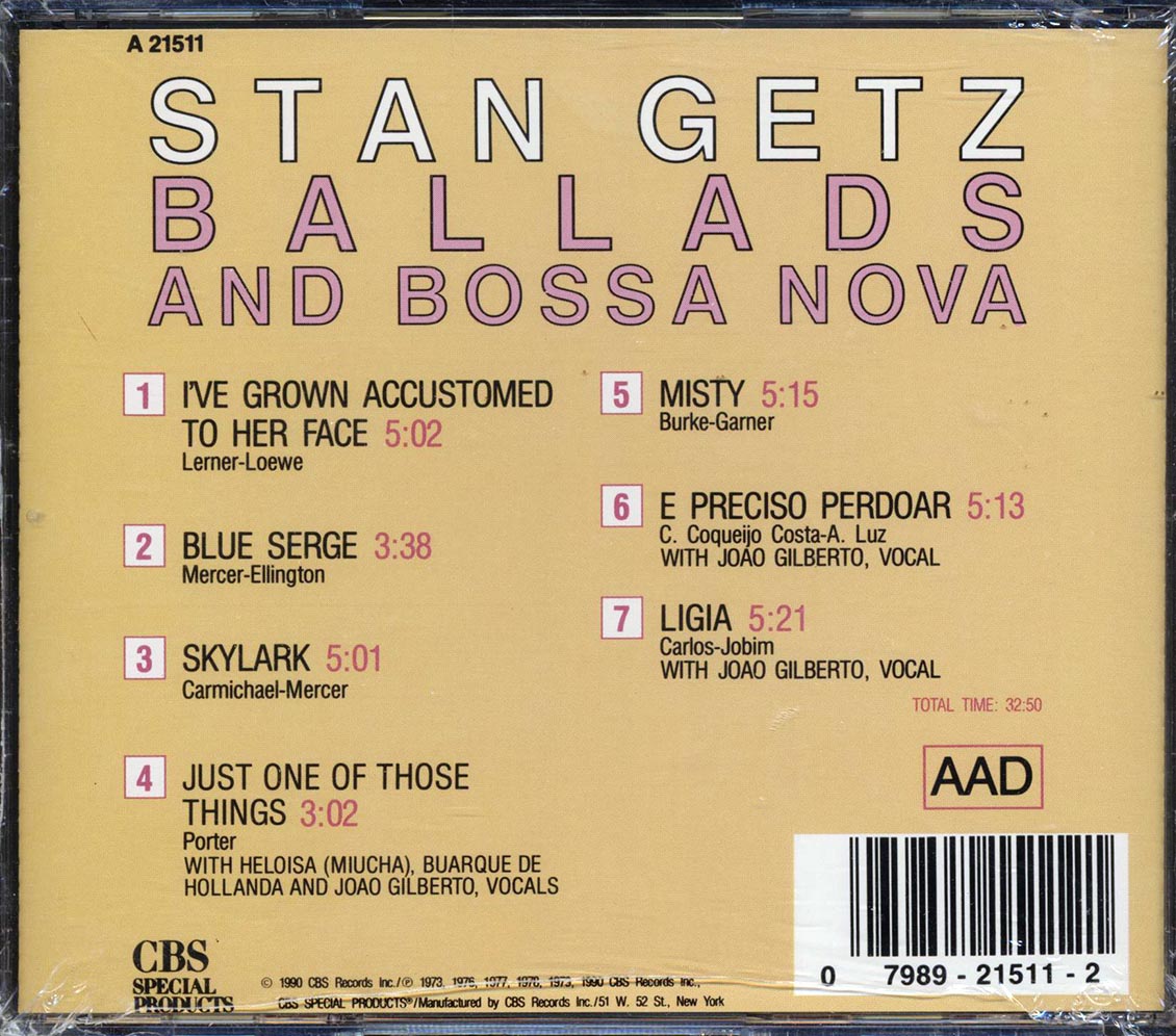 Stan Getz - Ballads And Bossa Nova Music CD