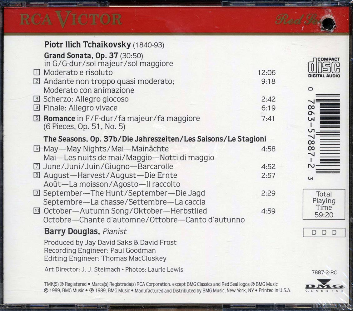 Barry Douglas - Tchaikovsky: Grand Sonata; The Seasons Excerpts Music CD