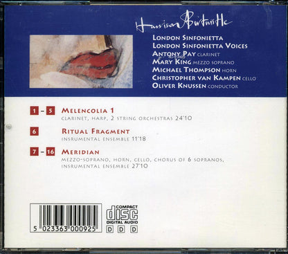 Harrison Birtwistle, London Sinfonietta, Oliver Knussen, London Sinfonietta Voices - Harrison Birtwistle Music CD