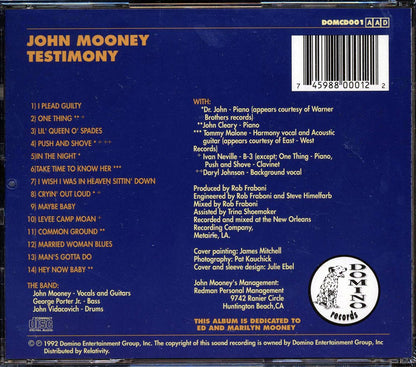 John Mooney - Testimony Music CD