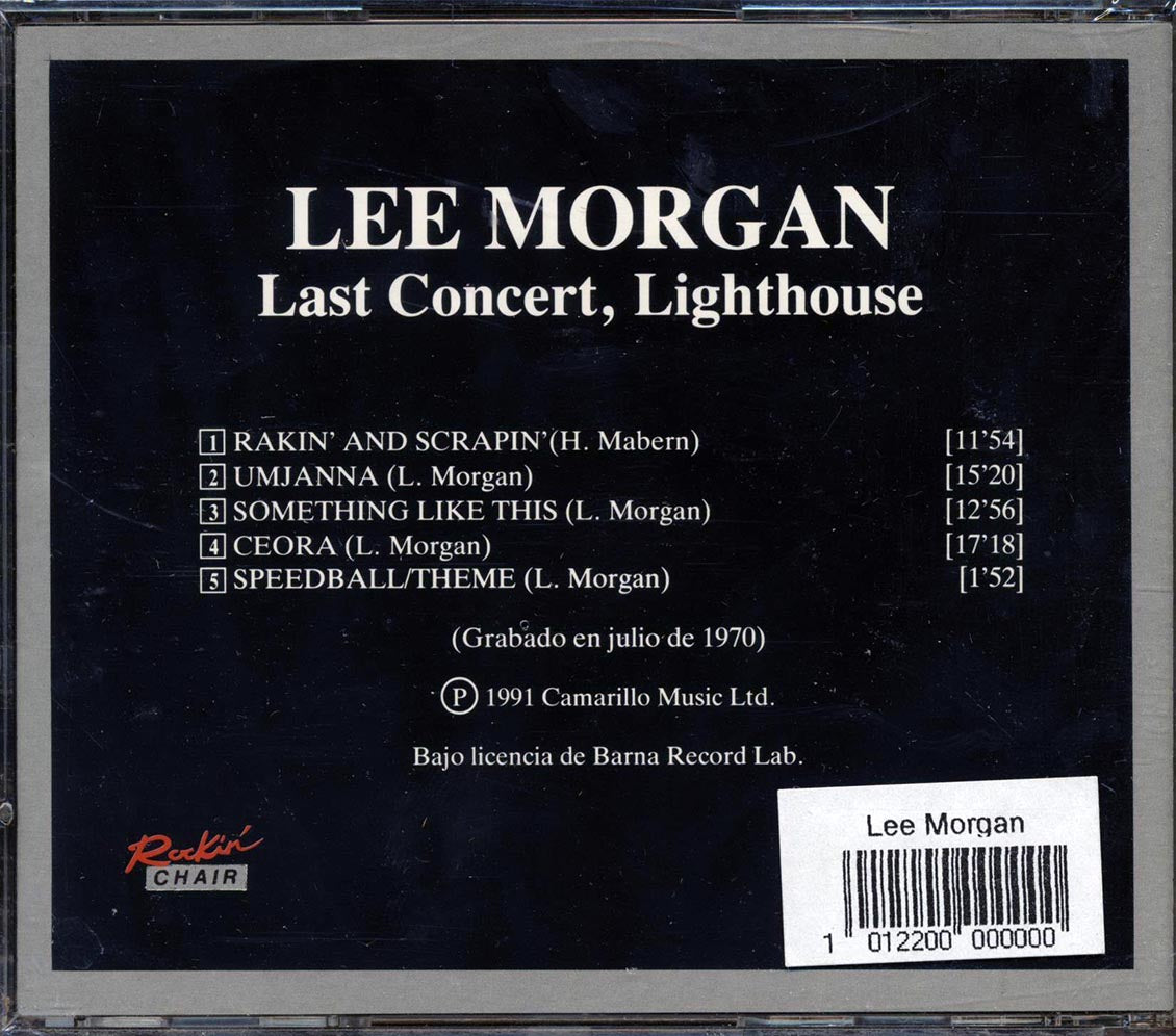 Lee Morgan - Last Concert, Lighthouse Music CD