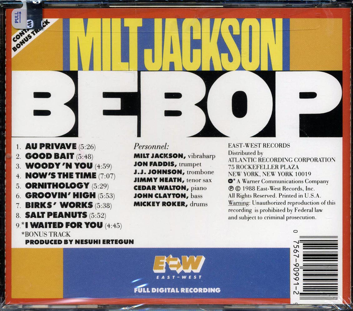 Milt Jackson - Bebop Music CD