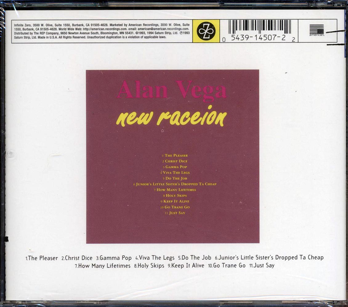 Alan Vega - New Raceion (marked/ltd stock) Music CD