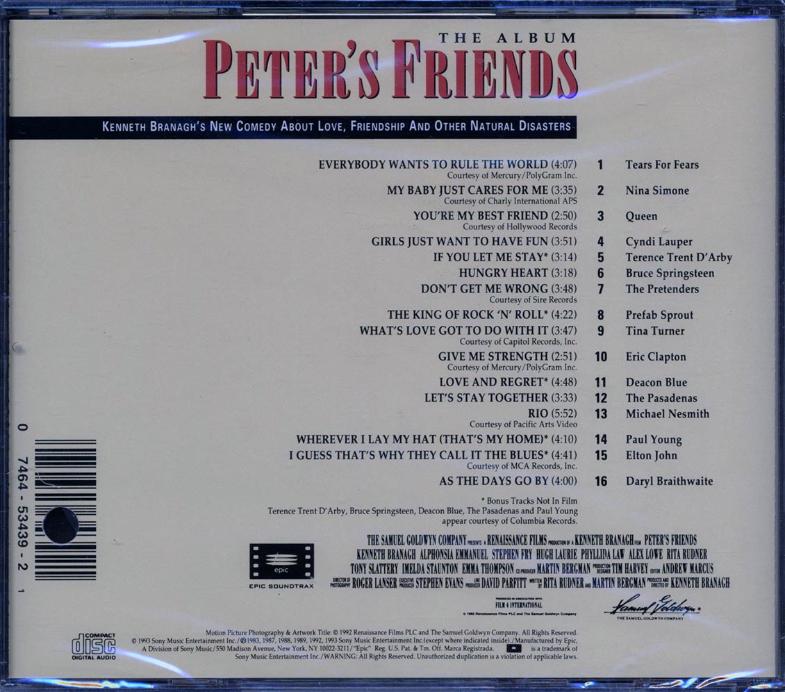 Tears For Fears, Queen, Nina Simone, The Pretenders, Etc. - Peter's Friends: The Album (marked/ltd stock) Music CD