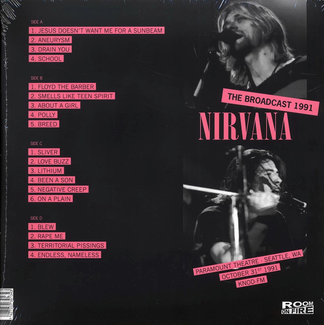 Nirvana Paramount Theatre Seattle: The Broadcast 1991 October 31st 2xLP Vinyl Record