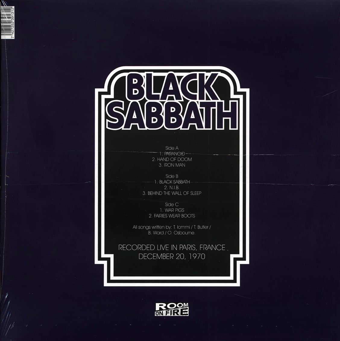 Black Sabbath - Live In Paris 1970 (2xLP) Vinyl Record