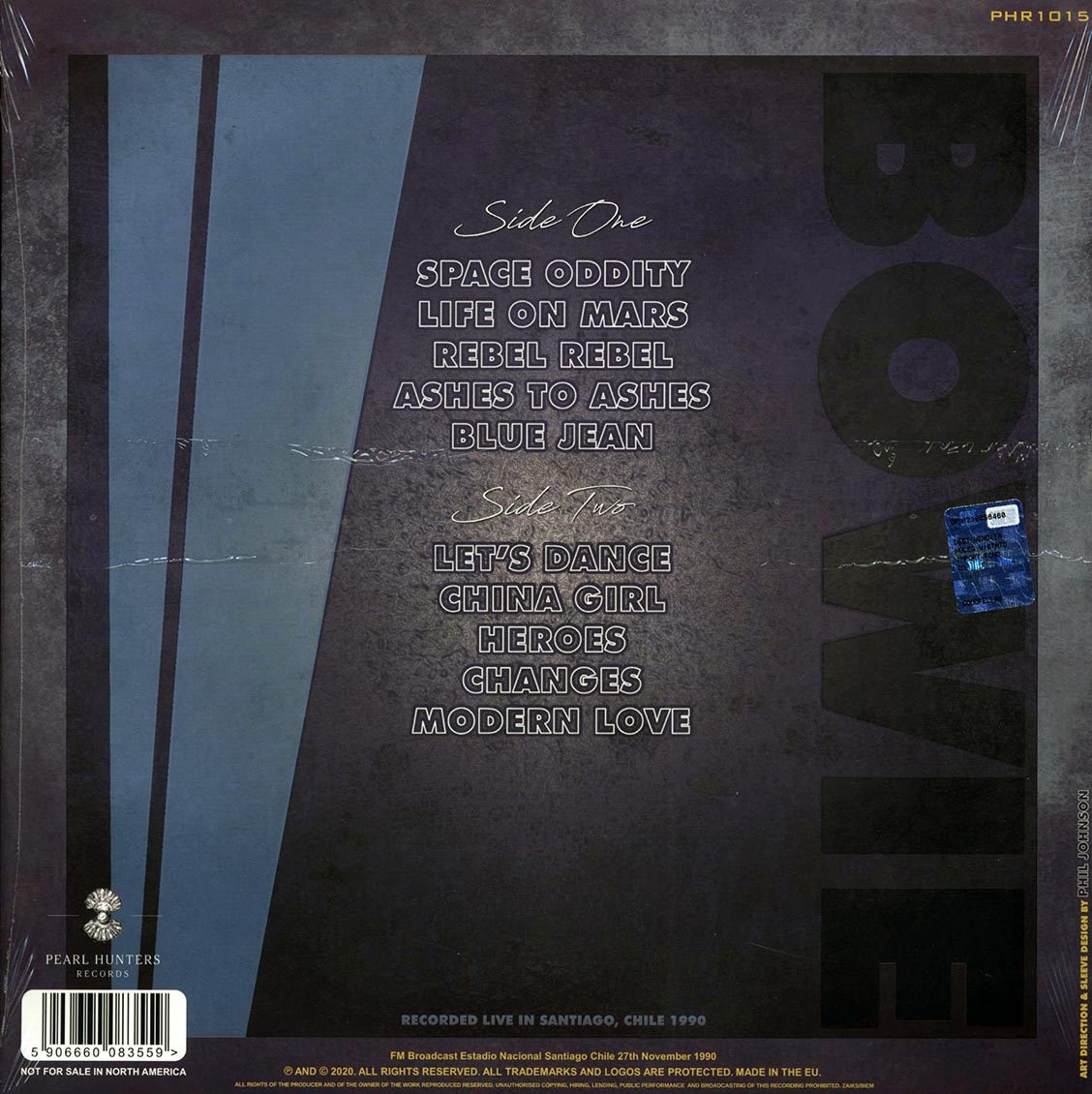David Bowie - Just For One Day: Santiago, Chile, 1990 (clear vinyl) Vinyl Record