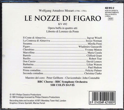 Mozart - Le Nozze Di Figaro Music CD