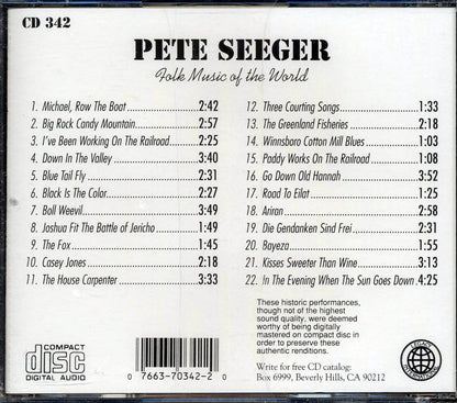 Pete Seeger Folk Music Of The World 22 tracks Music CD