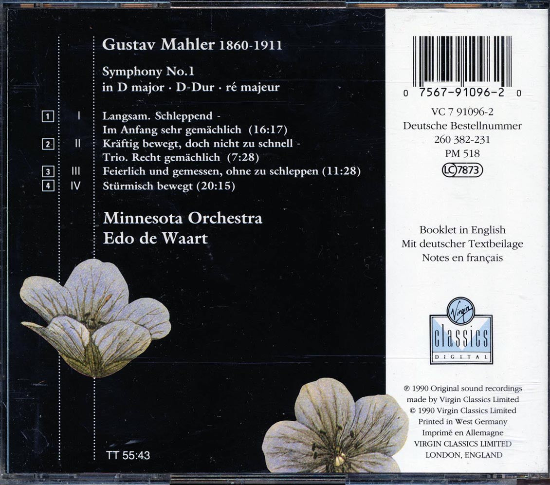 Minnesota Orchestra, Edo De Waart, Mahler - Symphony No. 1 Music CD