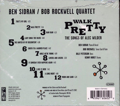 Ben Sidran, Bob Rockwell Quartet - Walk Pretty: The Songs Of Alec Wilder Music CD