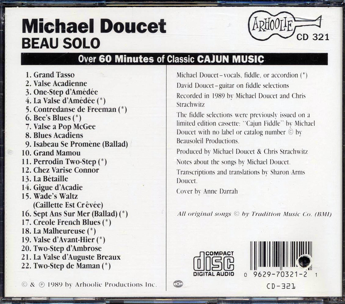 Michael Doucet - Beau Solo (marked/ltd stock) Music CD