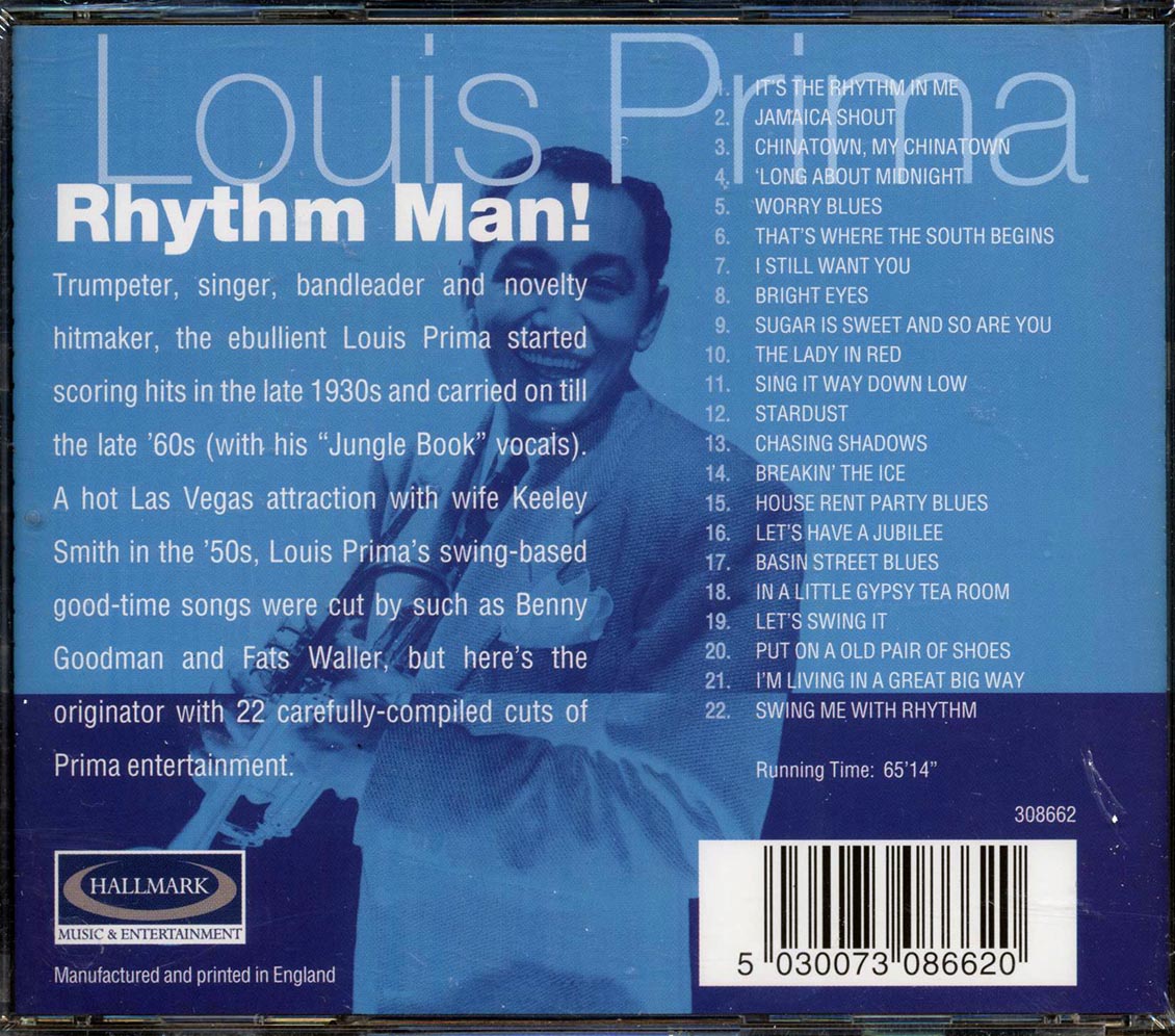 Louis Prima - Rhythm Man Music CD