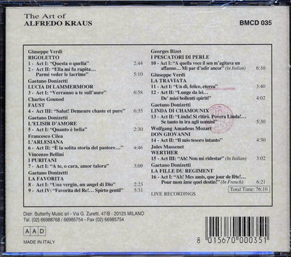 Alfredo Kraus - The Art Of Alfredo Kraus Music CD