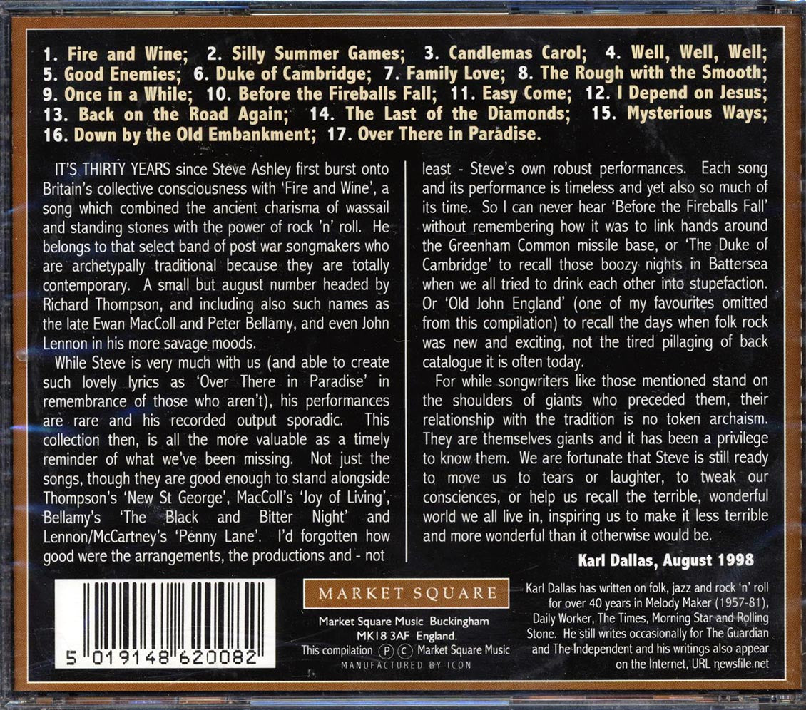 Steve Ashley - The Test Of Time Music CD