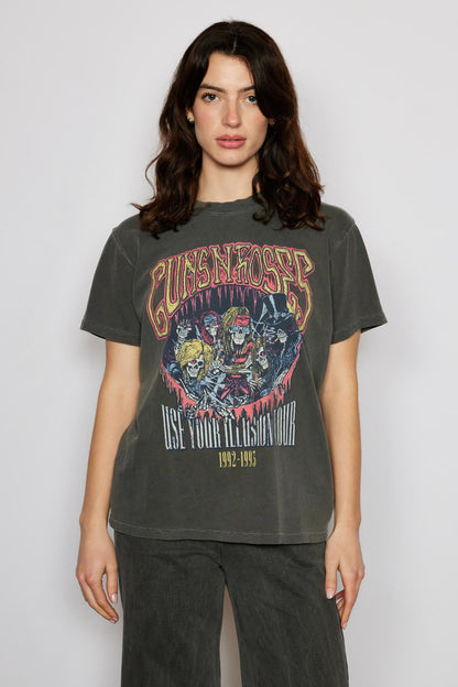 Guns N Roses Illusion Tour Womens Tee Shirt Vintage Black