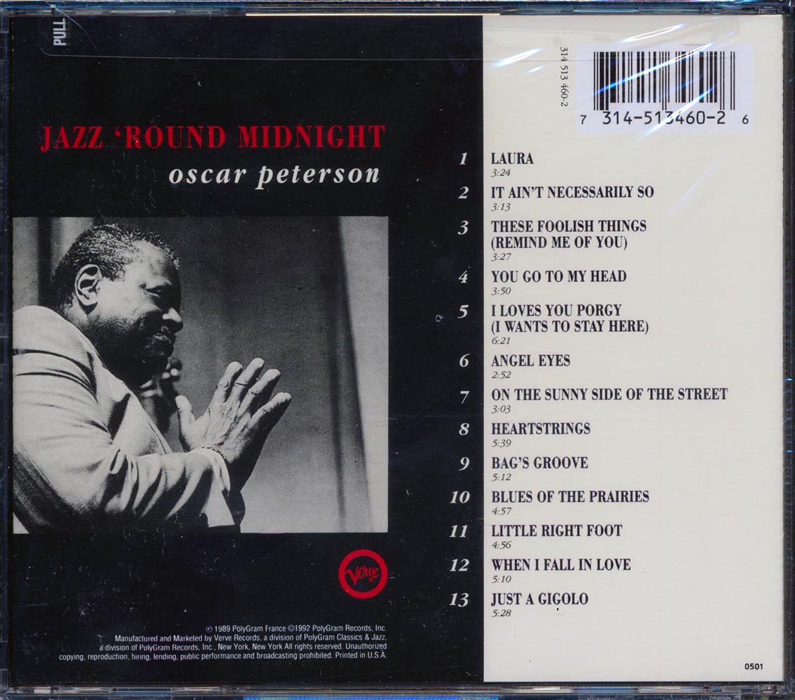 Oscar Peterson - Jazz 'Round Midnight Music CD