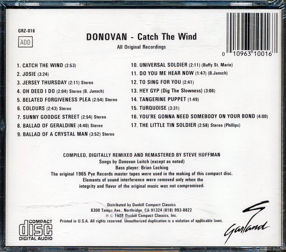 Donovan - Catch The Wind Music CD