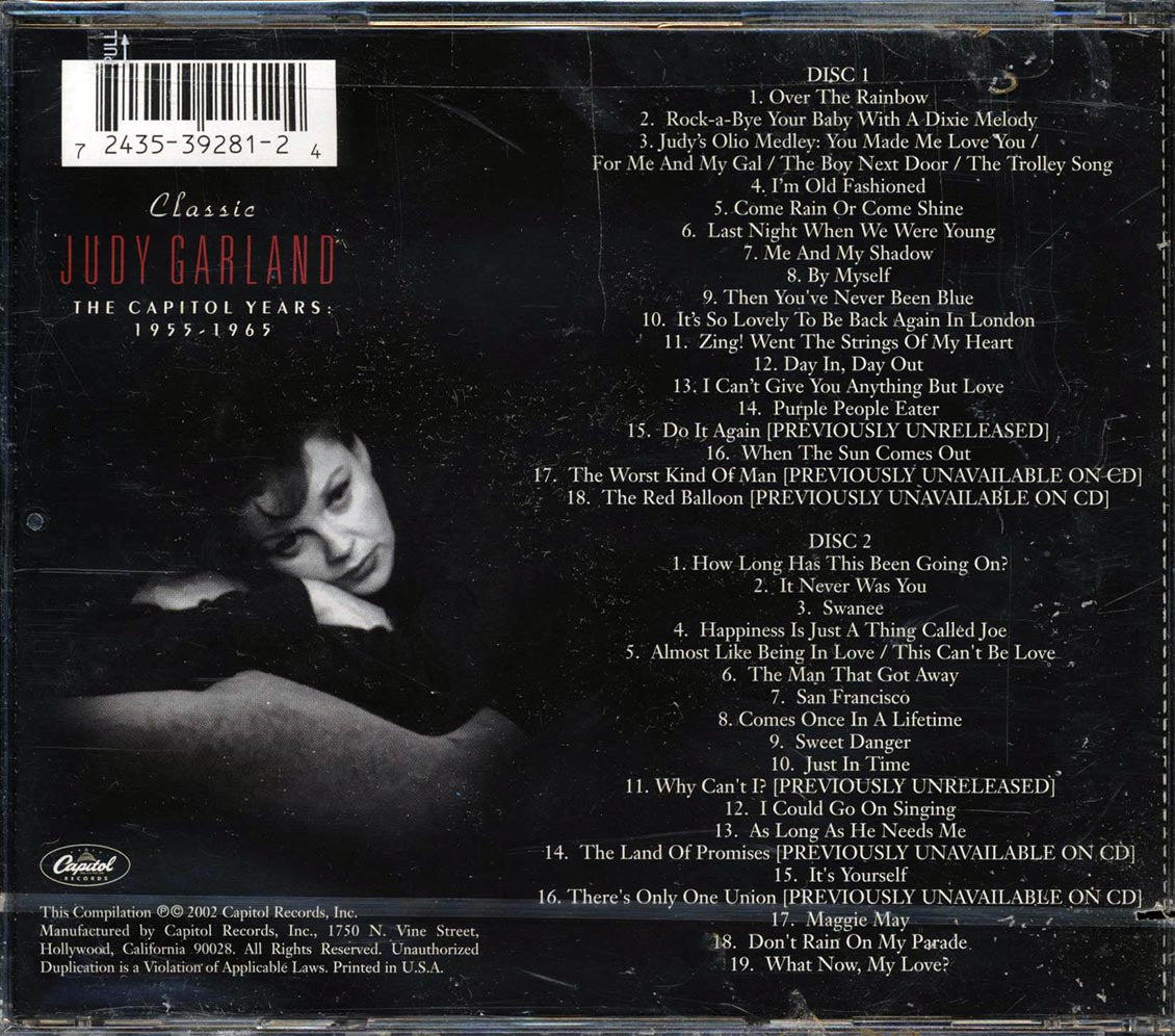 Judy Garland - Classic Judy Garland: The Capitol Years 1955-1965 (37 tracks) (2xCD) Music CD