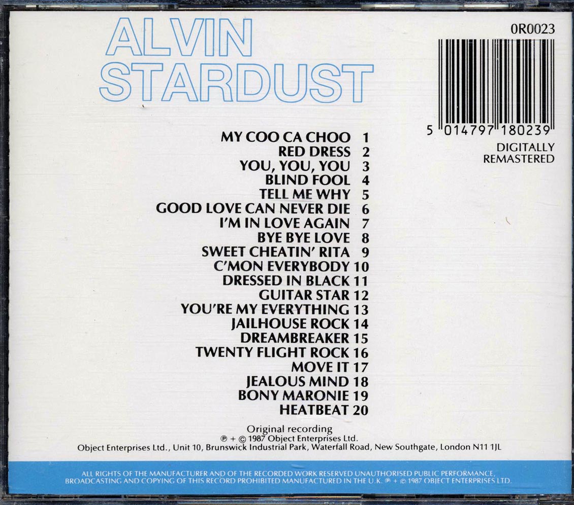 Alvin Stardust - 20 Of The Best Music CD