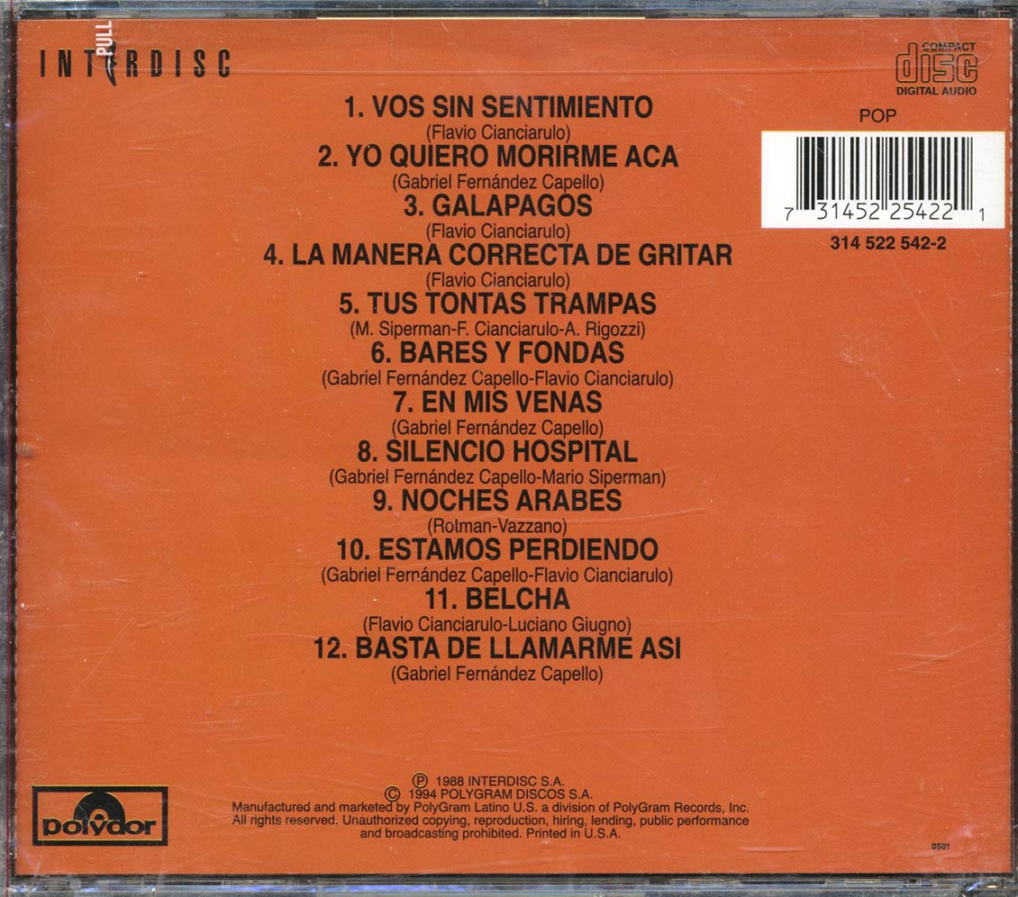 Los Faulosos Cadillacs - Bares Y Fondas Music CD