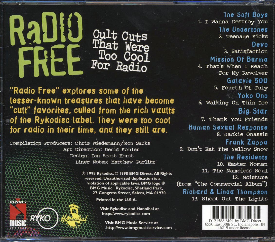 The Soft Boys, Devo, Frank Zappa, The Residents, Etc. - Radio Free: Cult Cuts That Were Too Cool For Radio Music CD
