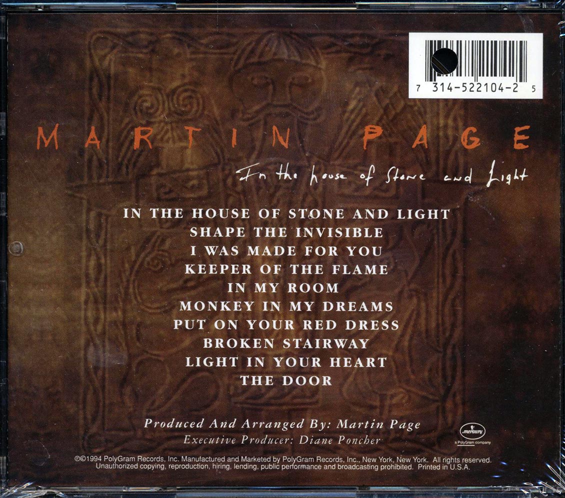 Martin Page - In The House Of Stone And Light (marked/ltd stock) Music CD