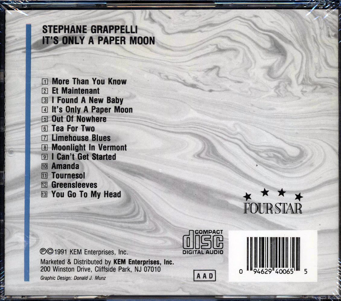 Stephane Grappelli - It's Only A Paper Moon Music CD