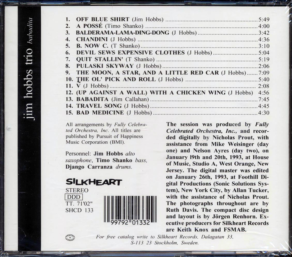Jim Hobbs Trio - Babadita Music CD