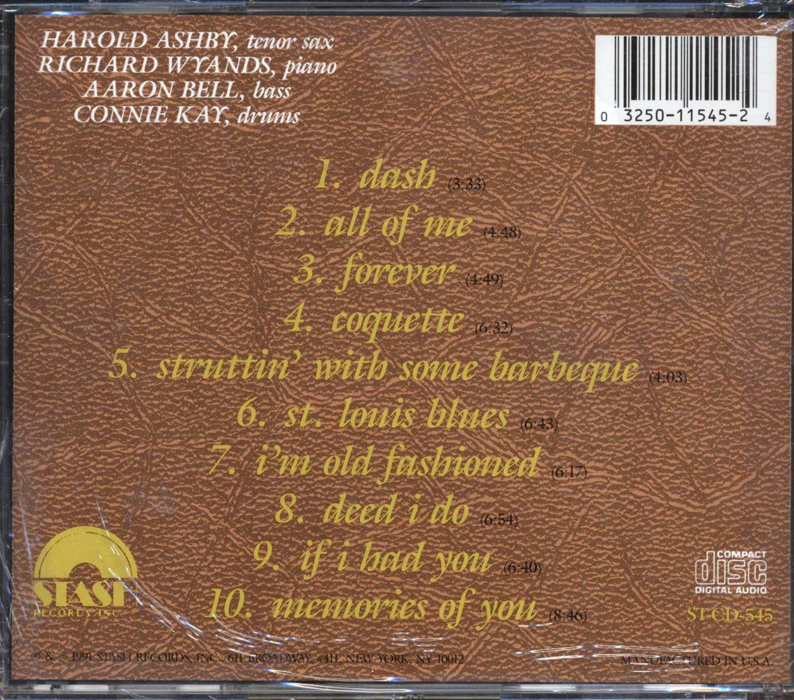 Harold Ashby - I'm Old Fashioned Music CD