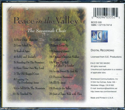 The Savannah Choir - Peace In The Valley Music CD