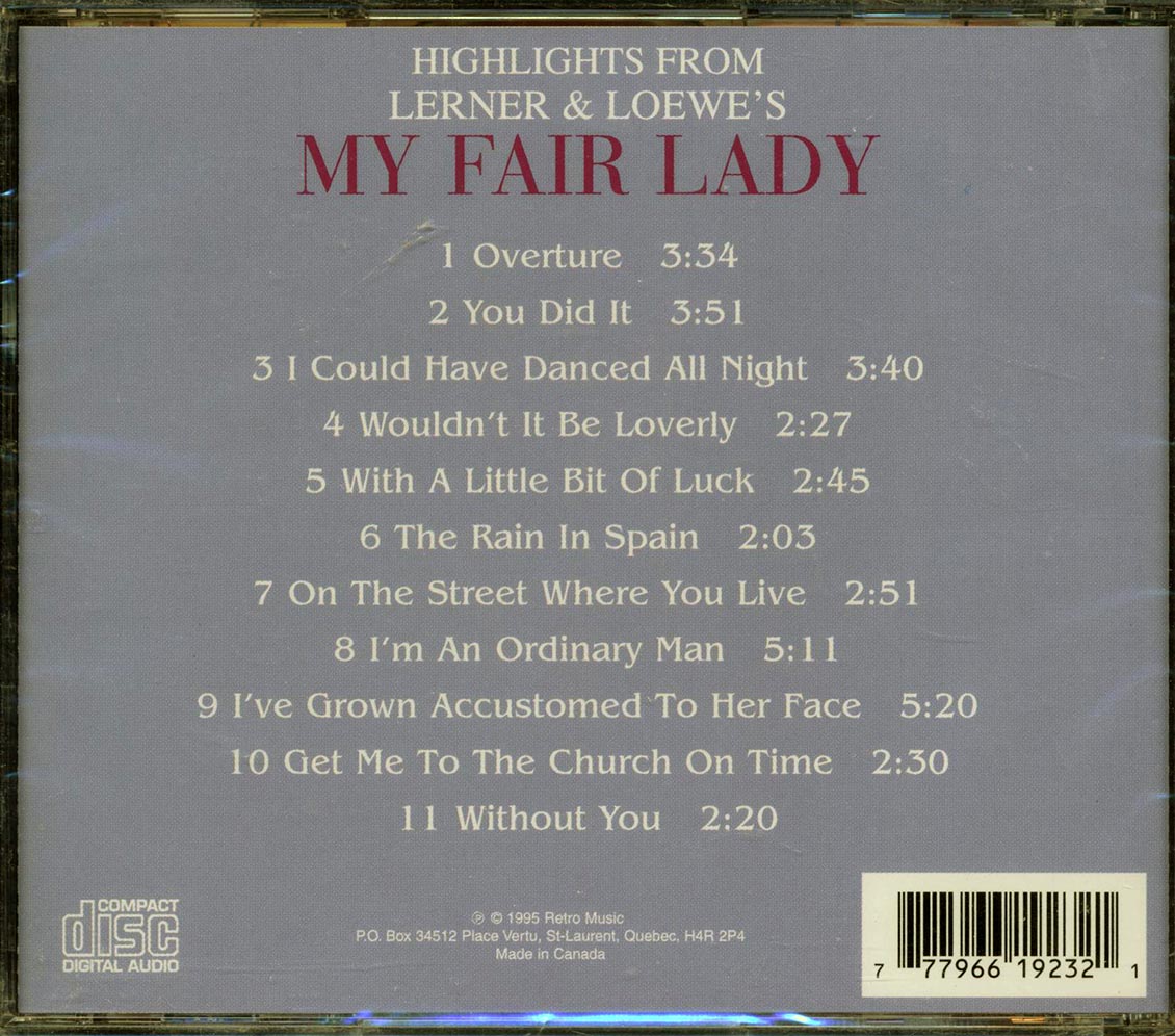 Lerner & Loewe - Highlights From My Fair Lady Music CD