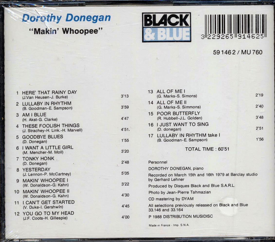 Dorothy Donegan - Makin' Whoopee Music CD