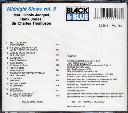 Illinois Jaquet, Hank Jones, Sir Charles Thompson, JC Heard, George Duvivier - Midnight Slows Volume 8 Music CD